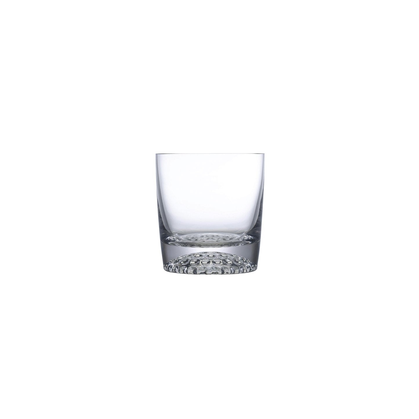 NUDE Ace whisy glass with golf pattern on the bottom empty