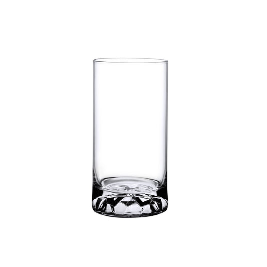 Club Set of 4 High Ball Glasses Medium with Ripple Effect