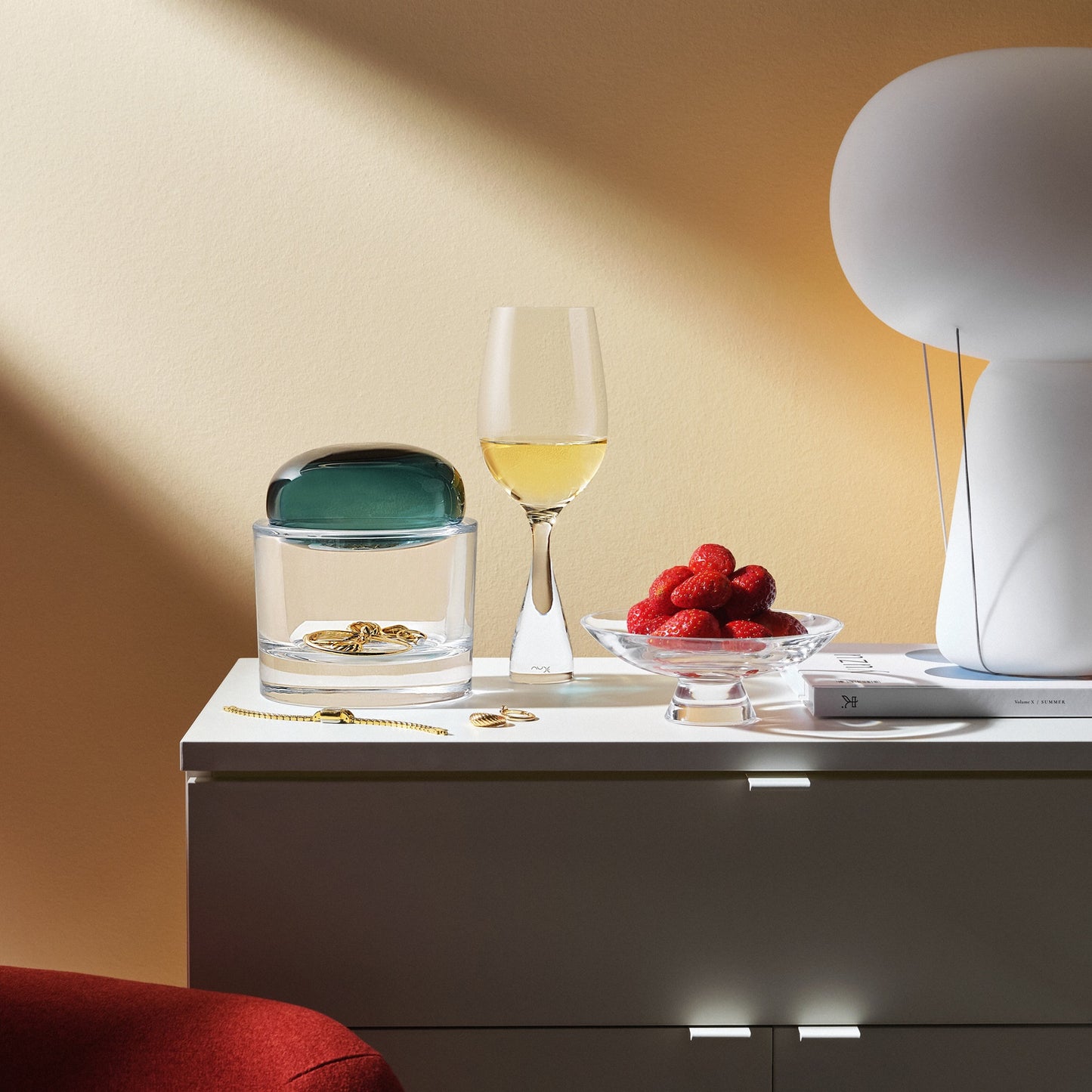 Blow Lamp White Base with Opal Top