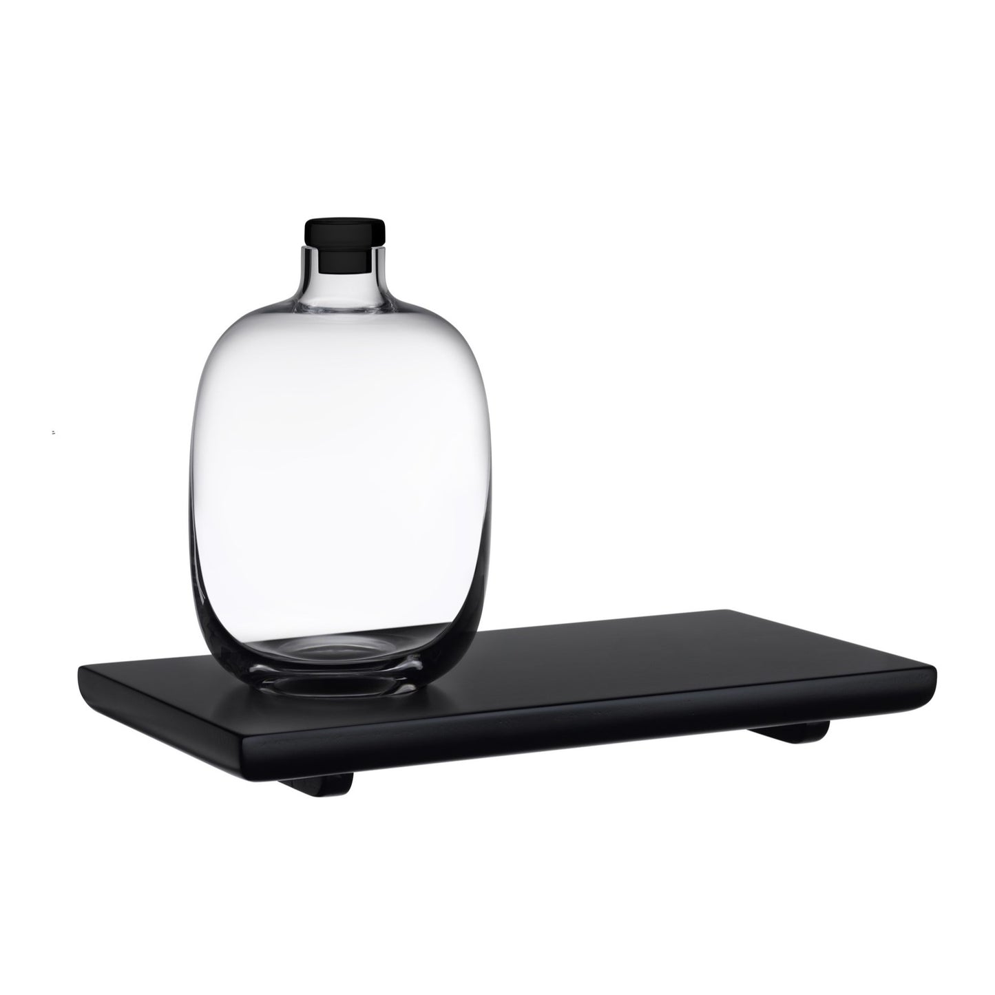 Malt Whiskey Bottle with Wooden Tray