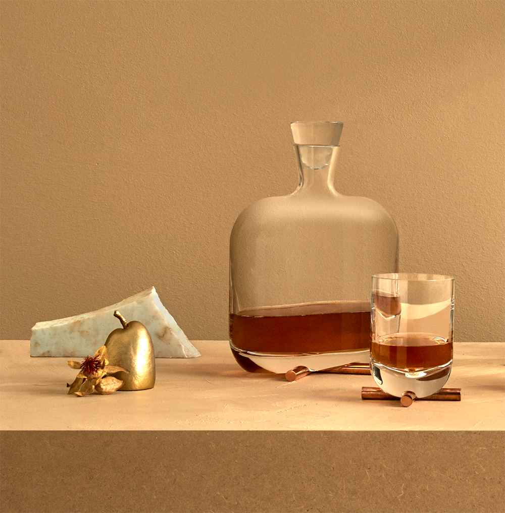 Camp Whisky DOF Glass With Brass Base