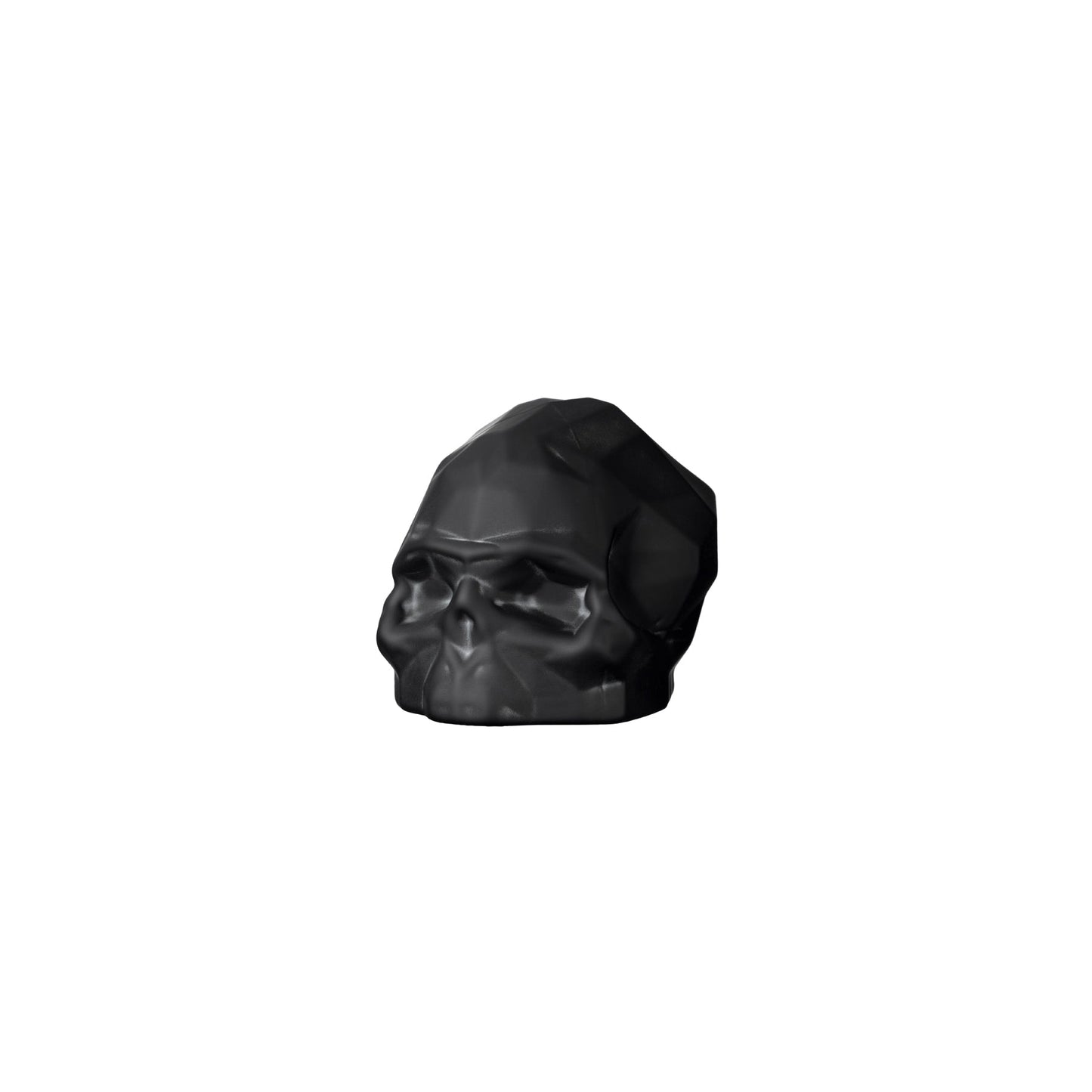 Memento Mori Faceted Skull Sandblasted Black Small