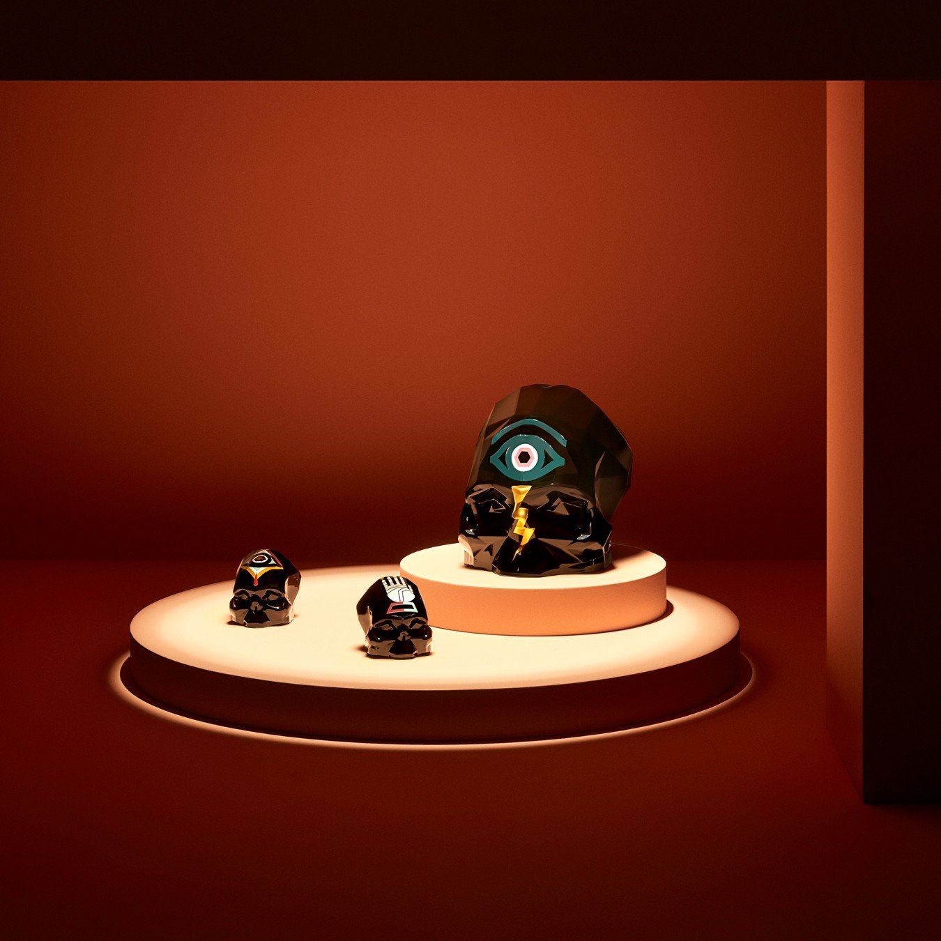 Memento Mori Rock & Pop Faceted Skull Small by Luca Font